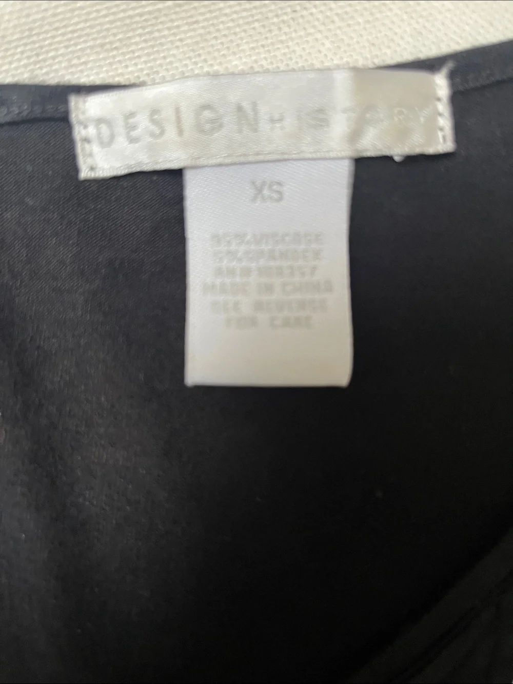 Design History Black Tank Top with White Trim Ruffle Front